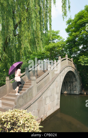 Quyuan Gardens, West Lake, Hangzhou, Zhejiang Province, China Stock Photo
