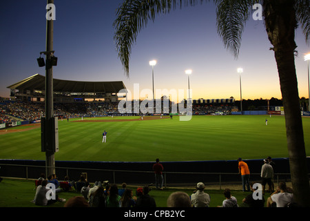 Twilight at Digital Domain Park during the opening game of the NY Mets 2012 spring training, Port St Lucie, FL, USA Stock Photo