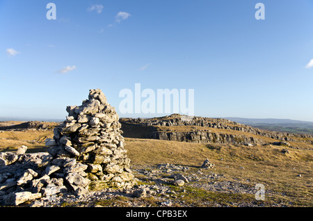 Limestone outcrops at Farletom Knott Cumbria Stock Photo