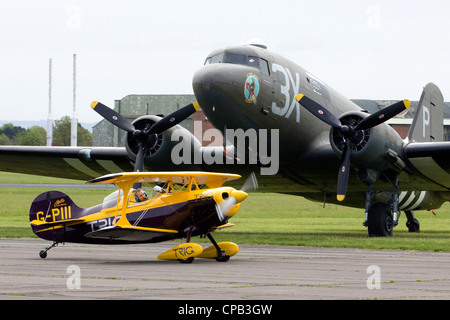 Two Pitts S-1D Specials of the Trig Team at a show Stock Photo