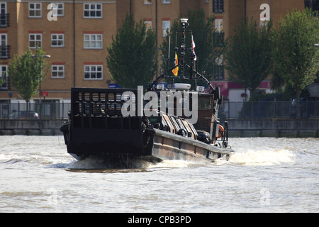 Royal Marines landing craft on the River Thames as part of Exercise Olympic Guardian in London. Stock Photo