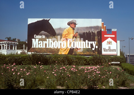 Marlboro cigarettes billboard in Los Angeles circa 1977 Stock Photo