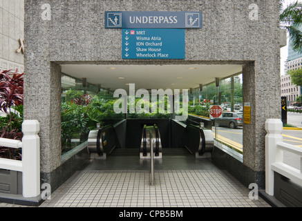 Underpass escalators in Singapore Stock Photo