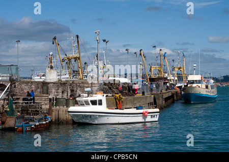 Brixham Harbour,Trawler Fleet,Devon,at the seaside,storm brewing, abstract, background, bobber, buoy, catch, close-up, color, de Stock Photo