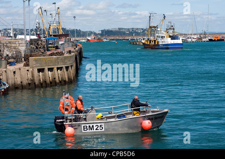 Brixham Harbour,Devon,BM 25,Brixham Harbour,Trawler Fleet,Devon,at the seaside,storm brewing, abstract, background, bobber, buoy Stock Photo