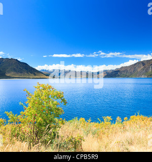 Lake Hawea in New Zealand Stock Photo