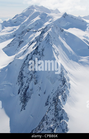 Chugach Mountains, aerial view, mountain range, southern Alaska, Pacific Coast Range, North America Stock Photo