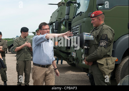 Austrian Defense Minister Norbert Darabos on May 11 1012, during his visit to the barracks of the Third Armored Grenadier Brigad Stock Photo