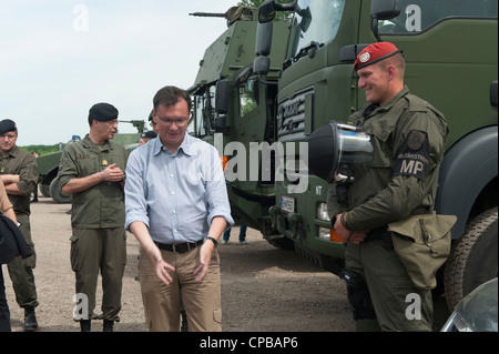 Austrian Defense Minister Norbert Darabos on May 11 1012, during his visit to the barracks of the Third Armored Grenadier Brigad Stock Photo