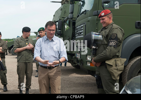 Austrian Defense Minister Norbert Darabos on May 11 1012, during his visit to the barracks of the Third Armored Grenadier Brigad Stock Photo