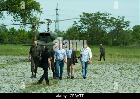 Austrian Defense Minister Norbert Darabos visits EU Battlegroup (EUBG). Stock Photo