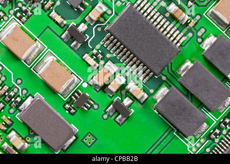Macro detail of a high technology circuit board. Stock Photo