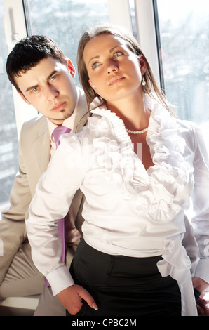 Portrait of young businesspeople in office building Stock Photo