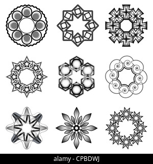 tattoo elements over white background; abstract vector art illustration Stock Photo