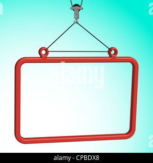 frame hanged on crane hook, abstract vector art illustration Stock Photo