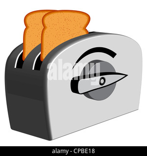 bread toaster against white background, abstract vector art illustration Stock Photo