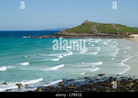 waves breaking st ives cornwall Stock Photo - Alamy