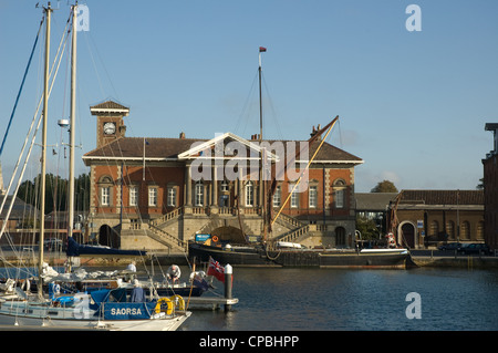 Thames Barge Moored at the Ipswich Customs House Stock Photo