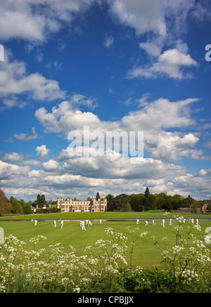 Audley End House and cricket Stock Photo