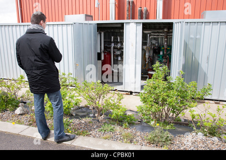 Electrical and heating systems Cloughjordan Eco-village, County Tipperary Ireland Stock Photo