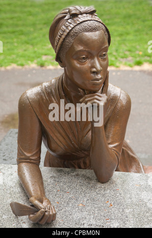 A statue of Lucy Stone in Meredith Bergmann's Boston Women's Memorial ...