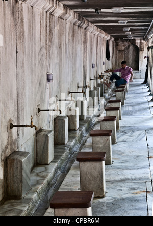 The area outside the Blue Mosque for the washing of the mens hand's and feet. Stock Photo