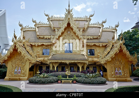 Gold toilet at Wat Rong Khun Temple Chiang Rai Thailand Asia Stock Photo