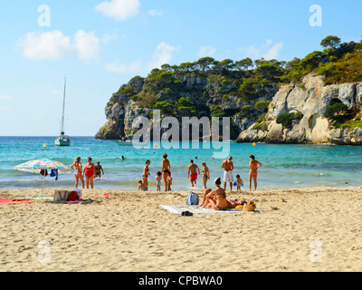 The bay of Cala en Turqueta on Menorca in the Balearic islands, Spain Stock Photo