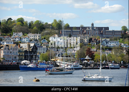 Boats on the River Dart estuary in Dartmouth Devon England Stock Photo