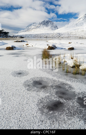 Liathach from Loch Clair in winter, Torridon, Ross-shire, Scotland. Stock Photo