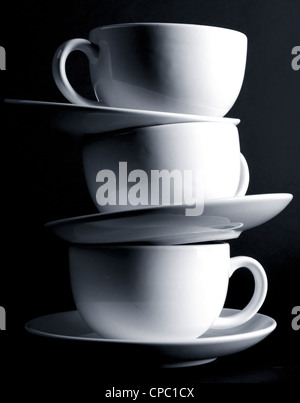 cups and saucers Stock Photo