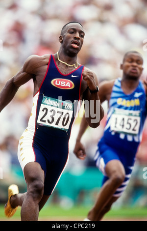 Michael Johnson competing at the 1996 Olympic Summer Games Stock Photo ...