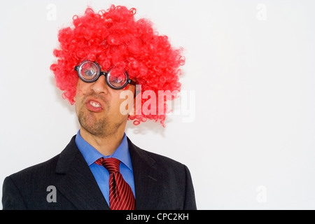 A crazy mad cientist as a business man Stock Photo