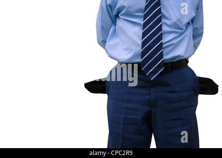 A poor working man without money on is pocket Stock Photo