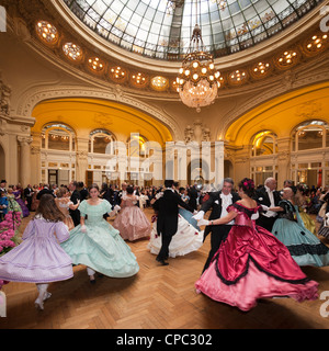 The great fancy dress ball (Second Empire period dress), on the occasion of the event: 'Vichy celebrates Napoleon III' (Vichy). Stock Photo