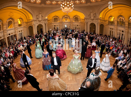 The great fancy dress ball (Second Empire period dress), on the occasion of the event: 'Vichy celebrates Napoleon III' (Vichy). Stock Photo