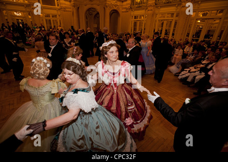 The great fancy dress ball (Second Empire period dress), on the occasion of the event: 'Vichy celebrates Napoleon III' (Vichy). Stock Photo