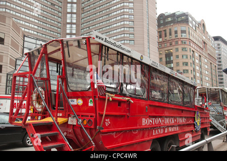 Boston MA duck boat tours Stock Photo