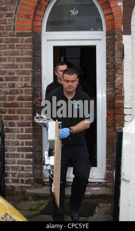 Merseyside Police, Matrix drugs team  Vehicles and Evidence at Property in Merseyside, UK Stock Photo