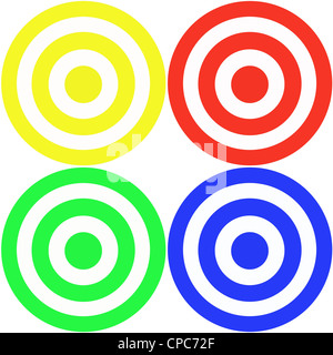 Playing darts isolated against a white background Stock Photo