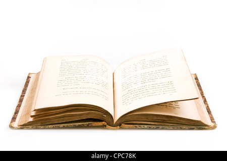 antique book opened, isolated Stock Photo