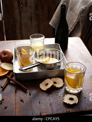 Glasses of mulled cider Stock Photo