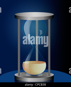 3d digital computer illustration of an old hourglass with modern design Stock Photo