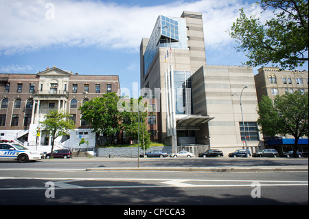 Bronx Housing Court, right, on the Grand Concourse in the New York borough of the Bronx Stock Photo