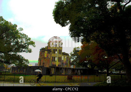 Ground Zero, the A bomb Dome, the only buidling remaining from the nuclear bombing, Hiroshima, Honshu, Japan Stock Photo
