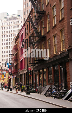 low rise brick building NYC Stock Photo