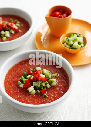 Bowl of soup with vegetables Stock Photo