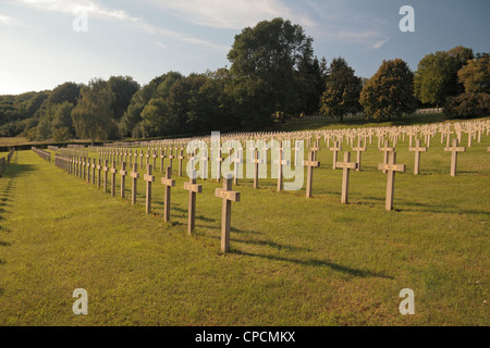 General view of the French National Cemetery at Montauville ('Le Petant') Meurthe-et-Moselle, Lorraine, France. Stock Photo