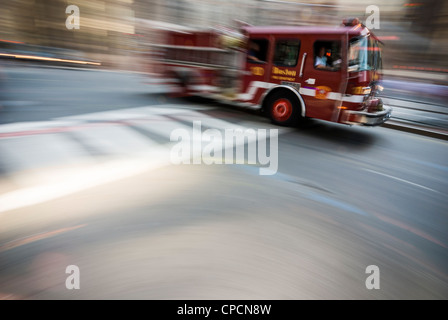 Boston fire truck high speed Stock Photo - Alamy