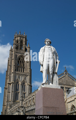 Boston cathedral in Boston, Lincolnshire, England. Home of the founding Fathers. Stock Photo